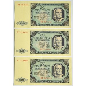 Zestaw, 20 złotych 1948 - HT (3 szt.)