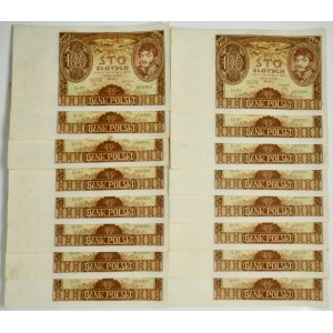 Zestaw, 100 złotych 1934 (16 szt.)