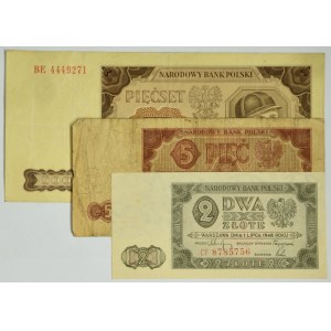 Zestaw, 2-500 złotych 1948 (3 szt.)