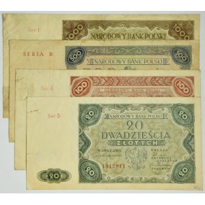 Zestaw, 20-1.000 złotych 1947 (4 szt.)