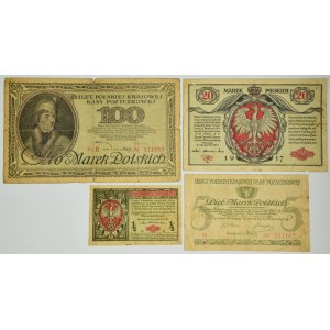 Zestaw, banknoty polskie 1916-19 (4 szt.)