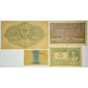 Zestaw, banknoty polskie 1916-19 (4 szt.)