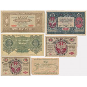 Zestaw, banknoty polskie 1916 (6 szt.)