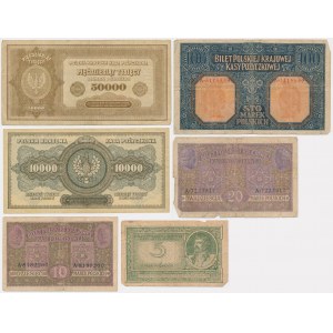 Zestaw, banknoty polskie 1916 (6 szt.)