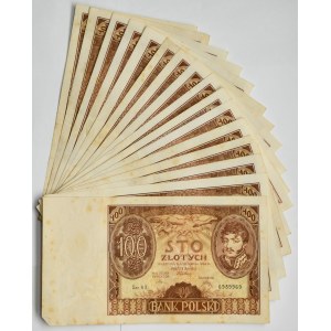 Zestaw, 100 złotych 1934 (16 szt.)