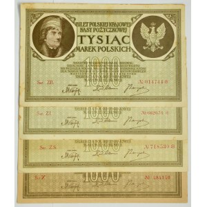 Zestaw, 1.000 marek 1919 (4 szt.) - naturalne