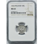 10 groszy 1923 - NGC MS63