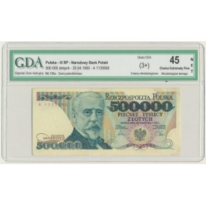 500.000 złotych 1990 - A - GDA 45 NET - pierwsza seria - RZADKA