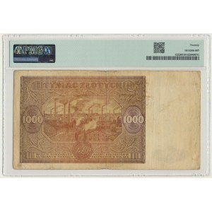 1.000 złotych 1946 - Bw. - PMG 20 - NAJRZADSZA ODMIANA
