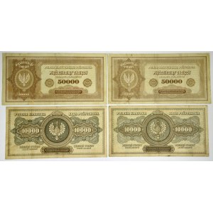 Zestaw, 10.000-50.000 marek 1922 (4 szt.)
