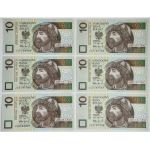 Zestaw, 10 złotych 1994 - JG - (6 szt.)