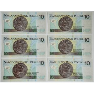 Zestaw, 10 złotych 1994 - JG - (6 szt.)