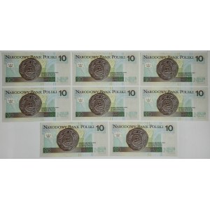 Zestaw, 10 złotych 1994 - IW - kolejne numery (8 szt.)