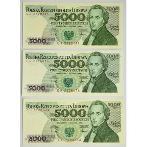 Zestaw, 5.000 złotych 1988 (3 szt.)