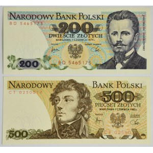 Zestaw, 200-500 złotych 1979-82 (2 szt.)