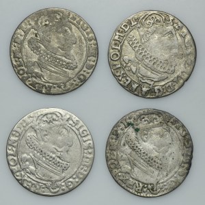 Lot, Sigismund III Vasa, 6 Groschen Krakau 1624-1626 (4 pcs.)