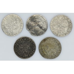 Lot, Sigismund III Vasa and John II Casimir, 6 Groschen (5 pcs.)