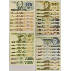 Zestaw, 10-1000 złotych 1982-82 (30 szt.)