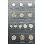 Zestaw, Klaser (x7) z polskimi monetami obiegowymi PRL i III RP