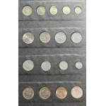 Zestaw, Klaser (x7) z polskimi monetami obiegowymi PRL i III RP