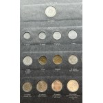 Zestaw, Klaser (x7) z polskimi monetami obiegowymi PRL i III RP