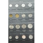 Zestaw, Klaser (x7) z polskimi monetami obiegowymi PRL i III RP