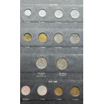 Zestaw, Klaser (x7) z polskimi monetami obiegowymi PRL i III RP