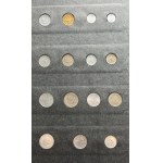 Zestaw, Klaser (x7) z polskimi monetami obiegowymi PRL i III RP