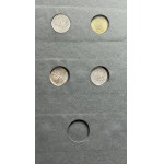 Zestaw, Klaser (x7) z polskimi monetami obiegowymi PRL i III RP