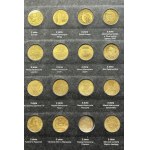 Zestaw, Klaser (x7) z polskimi monetami obiegowymi PRL i III RP