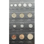 Zestaw, Klaser (x7) z polskimi monetami obiegowymi PRL i III RP