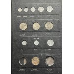 Zestaw, Klaser (x3) z polskimi monetami obiegowymi PRL i III RP (ok. 197 szt.)