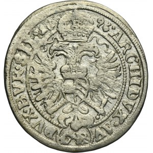Silesia, Habsburg rule, Leopold I, 3 Kreuzer Brieg 1696 CB