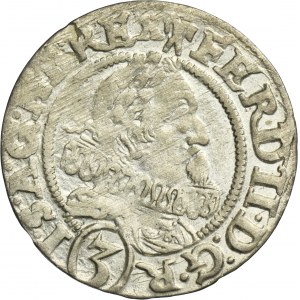 Silesia, Habsburg rule, Ferdinand II, 3 Kreuzer Breslau 1628 HR