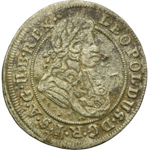 Silesia, Habsburg rule, Leopold I, 1 Kreuzer Brieg 1700 CB