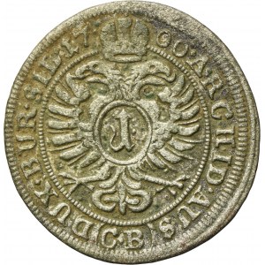 Silesia, Habsburg rule, Leopold I, 1 Kreuzer Brieg 1700 CB