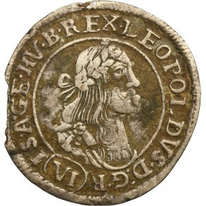 Hungary, Leopold I, 6 Kreuzer Kremnitz 1671 KB