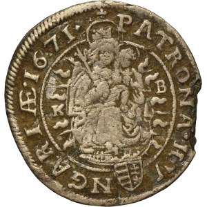 Hungary, Leopold I, 6 Kreuzer Kremnitz 1671 KB