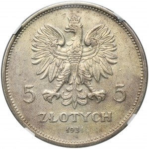 Nike, 5 złotych Warszawa 1931 - NGC AU DETAILS