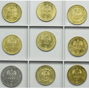 Zestaw, 2 złote GOLD NORDIC 1995-2000 (9 szt.)