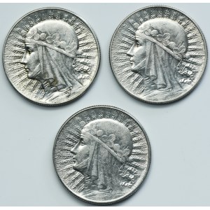 Zestaw, 5 złotych 1933-1934 (3 szt.)