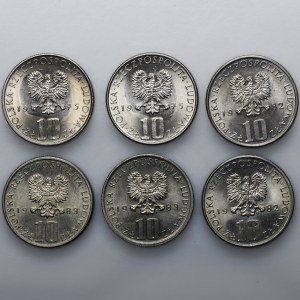 Zestaw, 10 złotych Bolesław Prus (6 szt.)