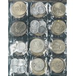 Zestaw, Klaser (x3) z polskimi monetami obiegowymi PRL (ok. 93 szt.)