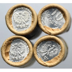 Zestaw, Rulon bankowy (x3), 10 groszy 1980 (200 szt.)