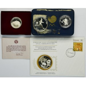 Set, USA, South Korea and Botswana, Coins and Medal (4 pcs.)
