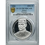 MAŁY TRYPTYK, 100.000 złotych 1990 Piłsudski - PCGS PR70 DCAM
