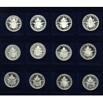 Zestaw, Zestaw srebrnych medali pamiątkowych z Janem Pawłem II (33 szt.)