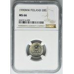 20 groszy 1990 - NGC MS66