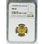5 groszy 1993 - NGC MS66