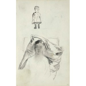 Stanislaw KACZOR BATOWSKI (1866-1945), Sketches of busts of a young woman and a young child